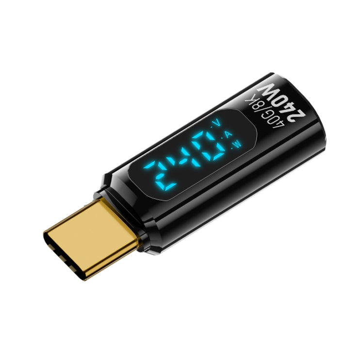 Type-C-Stecker auf Type-C-Buchse 240W Vollausgestatteter Adapter mit Digitalanzeige
