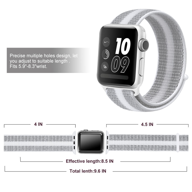 Nylon-Schlaufenarmband, Für Apple Watch Series 8&7 41mm / SE 2&6&SE&5&4 40mm / 3&2&1 38mm, Für Apple Watch Ultra 49mm / Series 8&7 45mm / SE 2&6&SE&5&4 44mm / 3&2&1 42mm, Für Apple Watch Series 7 45mm / 6 & SE & 5 & 4 44mm / 3 & 2 & 1 42mm