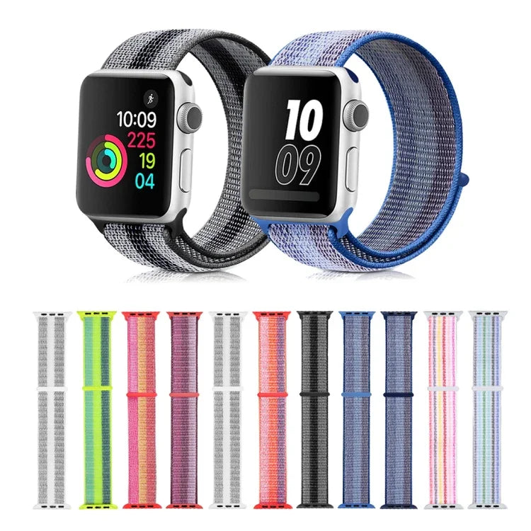Nylon-Schlaufenarmband, Für Apple Watch Series 8&7 41mm / SE 2&6&SE&5&4 40mm / 3&2&1 38mm, Für Apple Watch Ultra 49mm / Series 8&7 45mm / SE 2&6&SE&5&4 44mm / 3&2&1 42mm, Für Apple Watch Series 7 45mm / 6 & SE & 5 & 4 44mm / 3 & 2 & 1 42mm