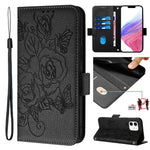 Geprägte Rose RFID Diebstahlsichere Leder-Handyhülle, Für iPhone 11 Pro Max, Für iPhone 11, Für iPhone 11 Pro, Für iPhone XS / X, Für iPhone XR, Für iPhone XS Max, Für iPhone 8 Plus / 7 Plus