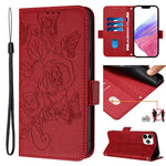 Geprägte Rose RFID Diebstahlsichere Leder-Handyhülle, Für iPhone 11 Pro Max, Für iPhone 11, Für iPhone 11 Pro, Für iPhone XS / X, Für iPhone XR, Für iPhone XS Max, Für iPhone 8 Plus / 7 Plus
