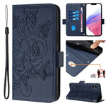 Geprägte Rose RFID Diebstahlsichere Leder-Handyhülle, Für iPhone 11 Pro Max, Für iPhone 11, Für iPhone 11 Pro, Für iPhone XS / X, Für iPhone XR, Für iPhone XS Max, Für iPhone 8 Plus / 7 Plus