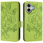 Geprägte Rose RFID-Anti-Diebstahl-Handyhülle aus Leder, für iPhone 17 Pro Max, für iPhone 17 Pro, für iPhone 17, für iPhone Air, für iPhone SE 2024, für iPhone 16 Pro Max, für iPhone 16 Pro, für iPhone 16 Plus