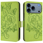 Geprägte Rose RFID-Anti-Diebstahl-Handyhülle aus Leder, für iPhone 17 Pro Max, für iPhone 17 Pro, für iPhone 17, für iPhone Air, für iPhone SE 2024, für iPhone 16 Pro Max, für iPhone 16 Pro, für iPhone 16 Plus