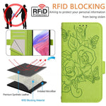 Geprägte Rose RFID-Anti-Diebstahl-Handyhülle aus Leder, für iPhone 17 Pro Max, für iPhone 17 Pro, für iPhone 17, für iPhone Air, für iPhone SE 2024, für iPhone 16 Pro Max, für iPhone 16 Pro, für iPhone 16 Plus