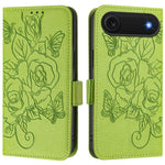 Geprägte Rose RFID-Anti-Diebstahl-Handyhülle aus Leder, für iPhone 17 Pro Max, für iPhone 17 Pro, für iPhone 17, für iPhone Air, für iPhone SE 2024, für iPhone 16 Pro Max, für iPhone 16 Pro, für iPhone 16 Plus