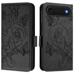 Geprägte Rose RFID-Anti-Diebstahl-Handyhülle aus Leder, für iPhone 17 Pro Max, für iPhone 17 Pro, für iPhone 17, für iPhone Air, für iPhone SE 2024, für iPhone 16 Pro Max, für iPhone 16 Pro, für iPhone 16 Plus
