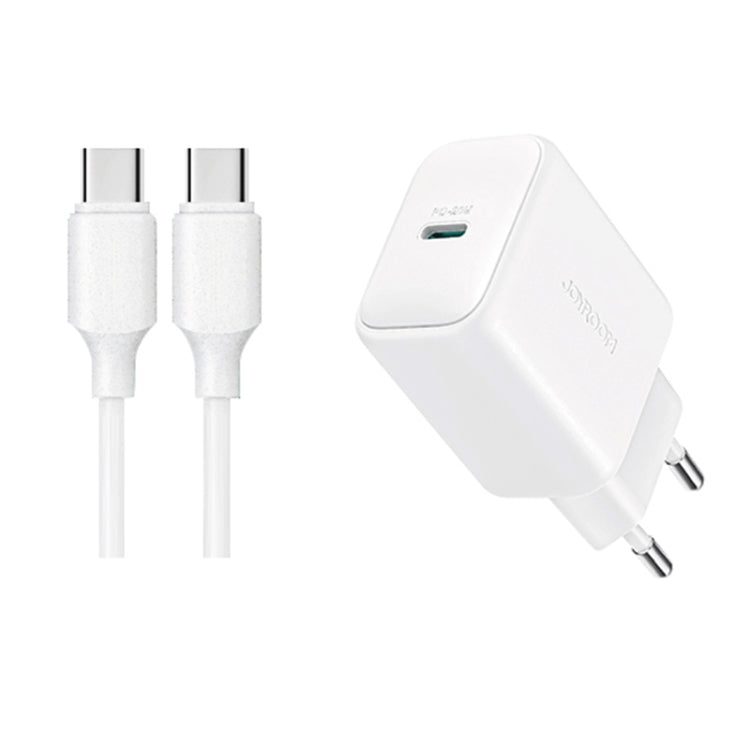 JOYROOM JR-TCF20 PD20W Typ-C Port Ladegerät-Kit mit Typ-C zu Typ-C Kabel, EU Stecker + Typ-C zu Typ-C Kabel, UK Stecker + Typ-C zu Typ-C Kabel