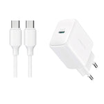 JOYROOM JR-TCF20 PD20W Typ-C Port Ladegerät-Kit mit Typ-C zu Typ-C Kabel, EU Stecker + Typ-C zu Typ-C Kabel, UK Stecker + Typ-C zu Typ-C Kabel