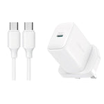 JOYROOM JR-TCF20 PD20W Typ-C Port Ladegerät-Kit mit Typ-C zu Typ-C Kabel, EU Stecker + Typ-C zu Typ-C Kabel, UK Stecker + Typ-C zu Typ-C Kabel