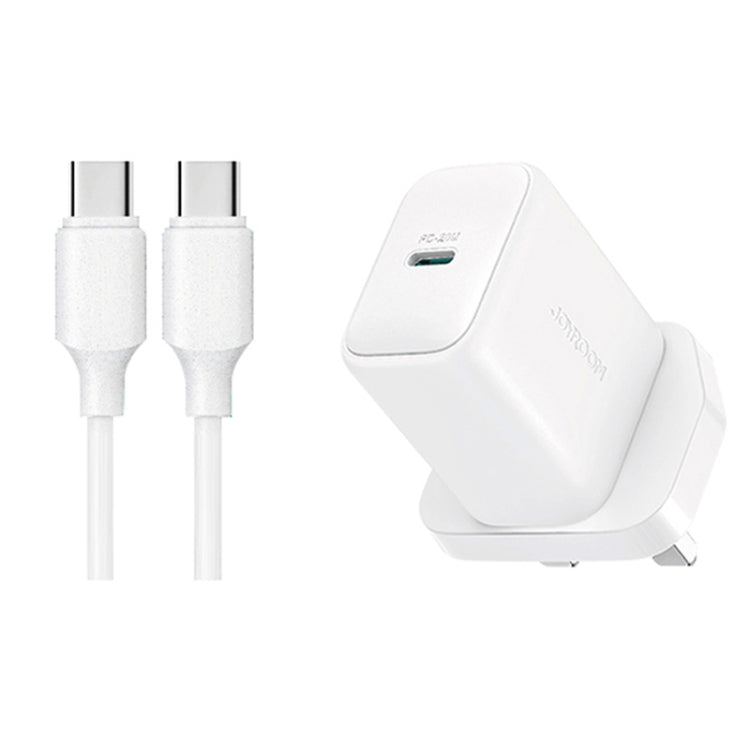 JOYROOM JR-TCF20 PD20W Typ-C Port Ladegerät-Kit mit Typ-C zu Typ-C Kabel, EU Stecker + Typ-C zu Typ-C Kabel, UK Stecker + Typ-C zu Typ-C Kabel
