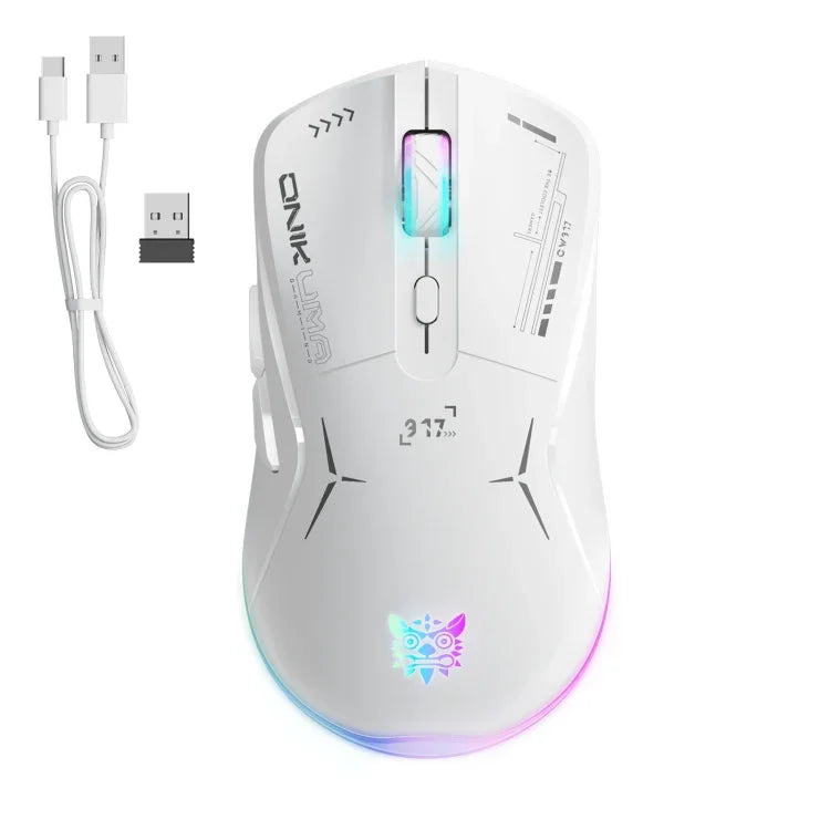 ONIKUMA CW917 RGB 4800DPI Dual-Mode kabelgebundene + 2,4-GHz-Funkmaus, CW917 (Schwarz), CW917 (Weiß)