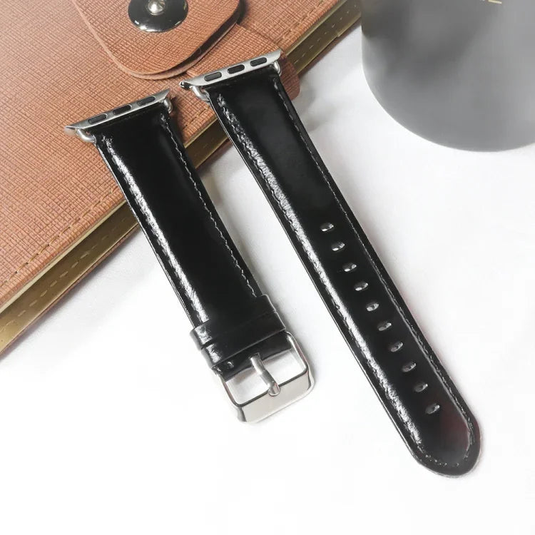 Rundes Armband aus echtem Leder mit Crazy-Horse-Muster im Retro-Stil, passend für Apple Watch 5 &amp; 4 (44 mm), 3, 2 &amp; 1 (42 mm) und Apple Watch Series 7 (41 mm), 6, SE, 5 &amp; 4 (40 mm) sowie 3, 2 &amp; 1 (38 mm).