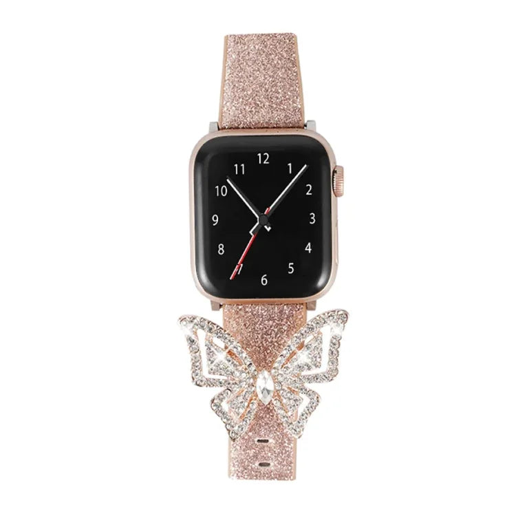 Ersatzarmband mit Schleife und Glitzerdiamanten, für Apple Watch 5 &amp; 4 (44 mm) / 3 &amp; 2 &amp; 1 (42 mm)
