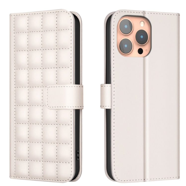 Handyhülle aus Leder mit quadratischer Textur, Für iPhone 17e / 16e, Für iPhone 17 Pro Max, Für iPhone 16 Pro Max, Für iPhone 16 Pro, Für iPhone 16 Plus, Für iPhone 16, Für iPhone 15 Pro Max, Für iPhone 15 Pro