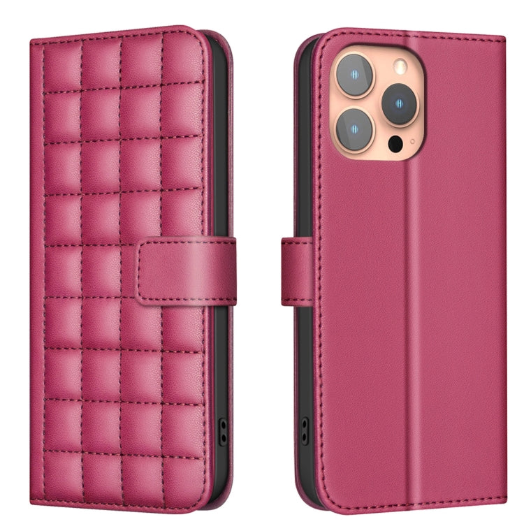 Handyhülle aus Leder mit quadratischer Textur, Für iPhone 17e / 16e, Für iPhone 17 Pro Max, Für iPhone 16 Pro Max, Für iPhone 16 Pro, Für iPhone 16 Plus, Für iPhone 16, Für iPhone 15 Pro Max, Für iPhone 15 Pro