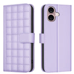 Handyhülle aus Leder mit quadratischer Textur, Für iPhone 17e / 16e, Für iPhone 17 Pro Max, Für iPhone 16 Pro Max, Für iPhone 16 Pro, Für iPhone 16 Plus, Für iPhone 16, Für iPhone 15 Pro Max, Für iPhone 15 Pro