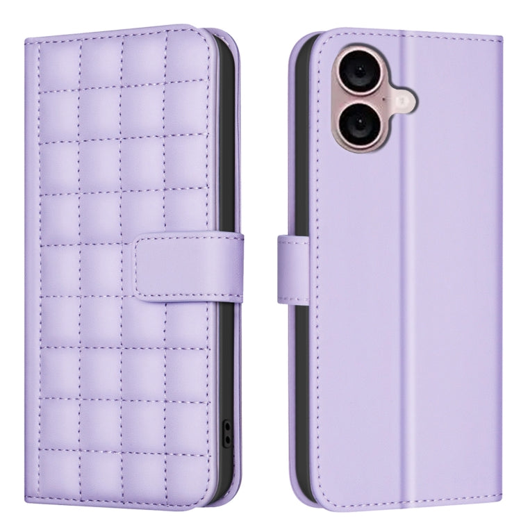Handyhülle aus Leder mit quadratischer Textur, Für iPhone 17e / 16e, Für iPhone 17 Pro Max, Für iPhone 16 Pro Max, Für iPhone 16 Pro, Für iPhone 16 Plus, Für iPhone 16, Für iPhone 15 Pro Max, Für iPhone 15 Pro