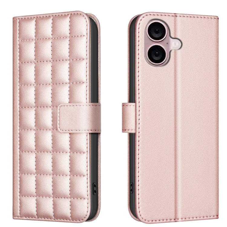 Handyhülle aus Leder mit quadratischer Textur, Für iPhone 17e / 16e, Für iPhone 17 Pro Max, Für iPhone 16 Pro Max, Für iPhone 16 Pro, Für iPhone 16 Plus, Für iPhone 16, Für iPhone 15 Pro Max, Für iPhone 15 Pro
