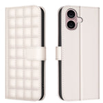 Handyhülle aus Leder mit quadratischer Textur, Für iPhone 17e / 16e, Für iPhone 17 Pro Max, Für iPhone 16 Pro Max, Für iPhone 16 Pro, Für iPhone 16 Plus, Für iPhone 16, Für iPhone 15 Pro Max, Für iPhone 15 Pro