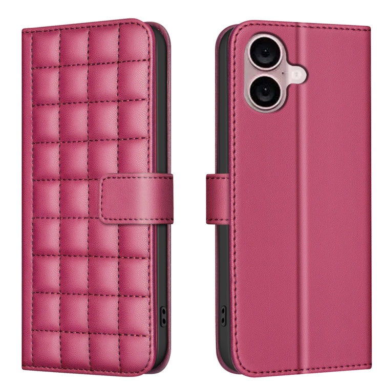 Handyhülle aus Leder mit quadratischer Textur, Für iPhone 17e / 16e, Für iPhone 17 Pro Max, Für iPhone 16 Pro Max, Für iPhone 16 Pro, Für iPhone 16 Plus, Für iPhone 16, Für iPhone 15 Pro Max, Für iPhone 15 Pro