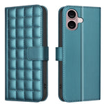 Handyhülle aus Leder mit quadratischer Textur, Für iPhone 17e / 16e, Für iPhone 17 Pro Max, Für iPhone 16 Pro Max, Für iPhone 16 Pro, Für iPhone 16 Plus, Für iPhone 16, Für iPhone 15 Pro Max, Für iPhone 15 Pro