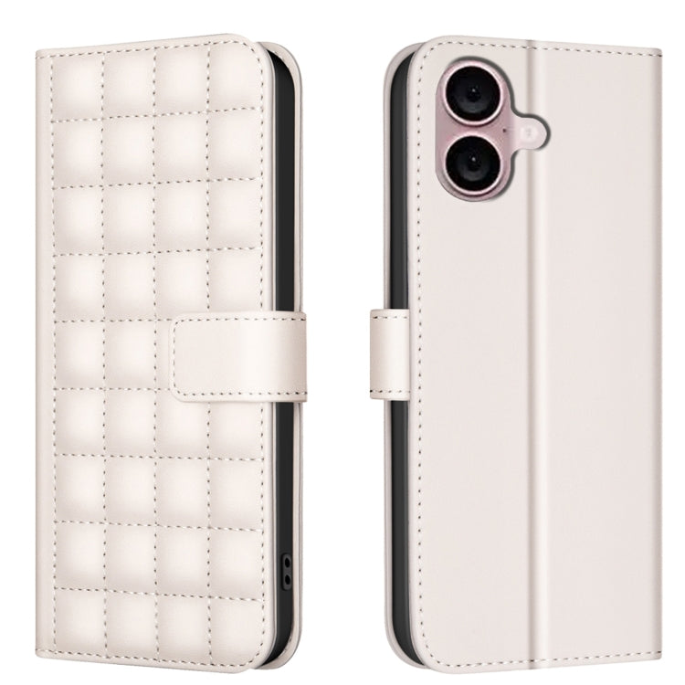 Handyhülle aus Leder mit quadratischer Textur, Für iPhone 17e / 16e, Für iPhone 17 Pro Max, Für iPhone 16 Pro Max, Für iPhone 16 Pro, Für iPhone 16 Plus, Für iPhone 16, Für iPhone 15 Pro Max, Für iPhone 15 Pro