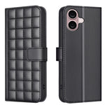 Handyhülle aus Leder mit quadratischer Textur, Für iPhone 17e / 16e, Für iPhone 17 Pro Max, Für iPhone 16 Pro Max, Für iPhone 16 Pro, Für iPhone 16 Plus, Für iPhone 16, Für iPhone 15 Pro Max, Für iPhone 15 Pro