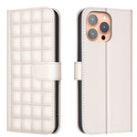 Handyhülle aus Leder mit quadratischer Textur, Für iPhone 17e / 16e, Für iPhone 17 Pro Max, Für iPhone 16 Pro Max, Für iPhone 16 Pro, Für iPhone 16 Plus, Für iPhone 16, Für iPhone 15 Pro Max, Für iPhone 15 Pro