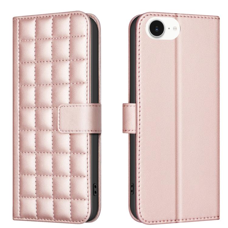 Handyhülle aus Leder mit quadratischer Textur, Für iPhone 17e / 16e, Für iPhone 17 Pro Max, Für iPhone 16 Pro Max, Für iPhone 16 Pro, Für iPhone 16 Plus, Für iPhone 16, Für iPhone 15 Pro Max, Für iPhone 15 Pro