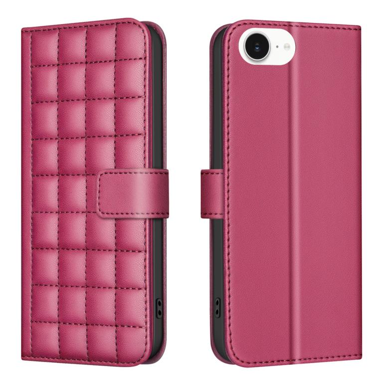 Handyhülle aus Leder mit quadratischer Textur, Für iPhone 17e / 16e, Für iPhone 17 Pro Max, Für iPhone 16 Pro Max, Für iPhone 16 Pro, Für iPhone 16 Plus, Für iPhone 16, Für iPhone 15 Pro Max, Für iPhone 15 Pro