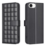 Handyhülle aus Leder mit quadratischer Textur, Für iPhone 17e / 16e, Für iPhone 17 Pro Max, Für iPhone 16 Pro Max, Für iPhone 16 Pro, Für iPhone 16 Plus, Für iPhone 16, Für iPhone 15 Pro Max, Für iPhone 15 Pro