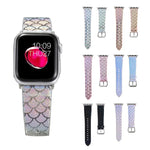 Glitzerndes Ersatzarmband mit Fischschuppenmuster, passend für Apple Watch 5 &amp; 4 (40 mm), 3 &amp; 2 &amp; 1 (38 mm) und 44 mm sowie 3 &amp; 2 &amp; 1 (42 mm).