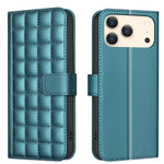 Handyhülle aus Leder mit quadratischer Textur, Für iPhone 17e / 16e, Für iPhone 17 Pro Max, Für iPhone 16 Pro Max, Für iPhone 16 Pro, Für iPhone 16 Plus, Für iPhone 16, Für iPhone 15 Pro Max, Für iPhone 15 Pro