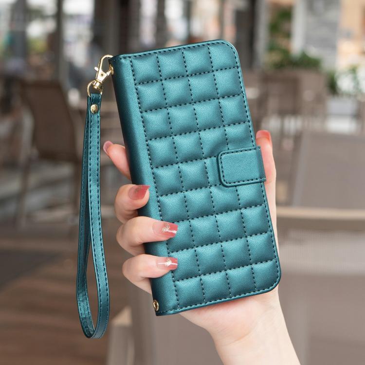 Handyhülle aus Leder mit quadratischer Textur, Für iPhone 17e / 16e, Für iPhone 17 Pro Max, Für iPhone 16 Pro Max, Für iPhone 16 Pro, Für iPhone 16 Plus, Für iPhone 16, Für iPhone 15 Pro Max, Für iPhone 15 Pro