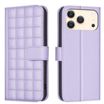 Handyhülle aus Leder mit quadratischer Textur, Für iPhone 17e / 16e, Für iPhone 17 Pro Max, Für iPhone 16 Pro Max, Für iPhone 16 Pro, Für iPhone 16 Plus, Für iPhone 16, Für iPhone 15 Pro Max, Für iPhone 15 Pro