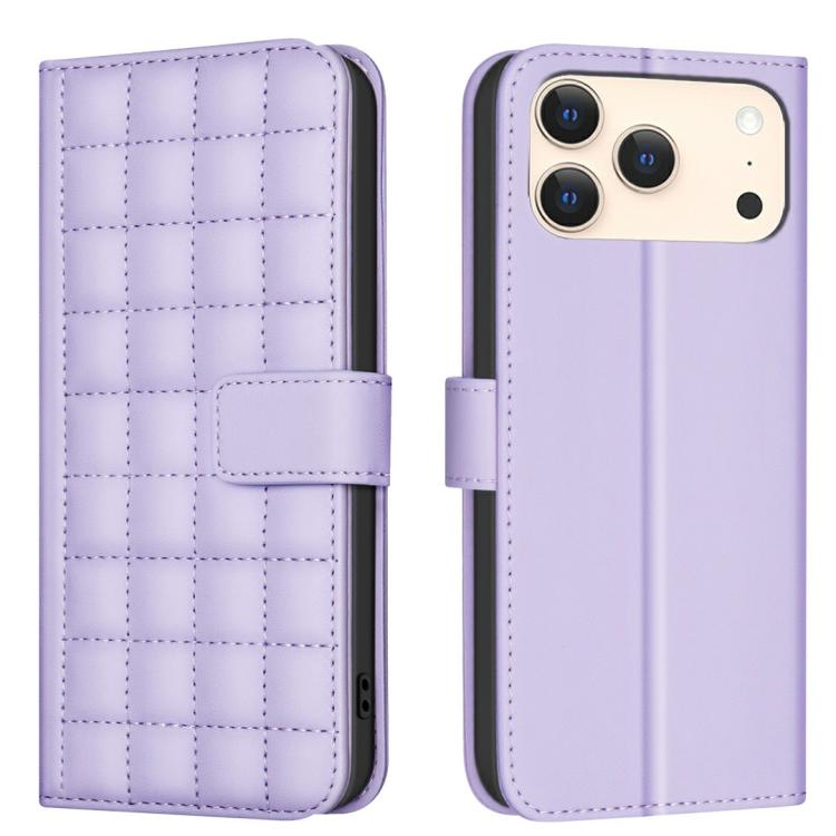 Handyhülle aus Leder mit quadratischer Textur, Für iPhone 17e / 16e, Für iPhone 17 Pro Max, Für iPhone 16 Pro Max, Für iPhone 16 Pro, Für iPhone 16 Plus, Für iPhone 16, Für iPhone 15 Pro Max, Für iPhone 15 Pro