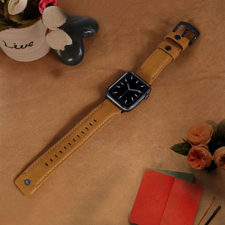 Originales Lederarmband als Ersatz für Apple Watch 5 &amp; 4 (40 mm), 3 &amp; 2 &amp; 1 (38 mm) und 44 mm sowie 3 &amp; 2 &amp; 1 (42 mm).