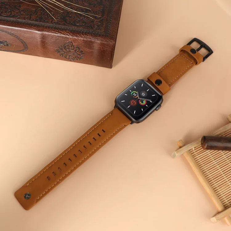 Originales Lederarmband als Ersatz für Apple Watch 5 &amp; 4 (40 mm), 3 &amp; 2 &amp; 1 (38 mm) und 44 mm sowie 3 &amp; 2 &amp; 1 (42 mm).