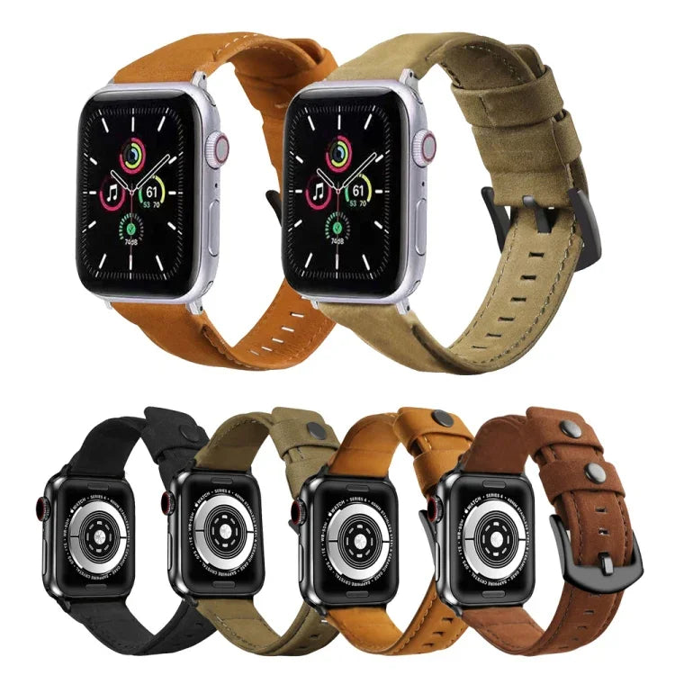 Originales Lederarmband als Ersatz für Apple Watch 5 &amp; 4 (40 mm), 3 &amp; 2 &amp; 1 (38 mm) und 44 mm sowie 3 &amp; 2 &amp; 1 (42 mm).