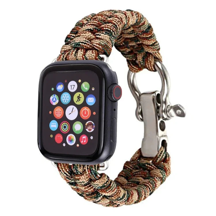 Für Apple Watch Series 5 &amp; 4 44 mm / 3 &amp; 2 &amp; 1 42 mm, Regenschirmkordel-Nylon-Geflechtarmband, 5 &amp; 4 44 mm / 3 &amp; 2 &amp; 1 42 mm
