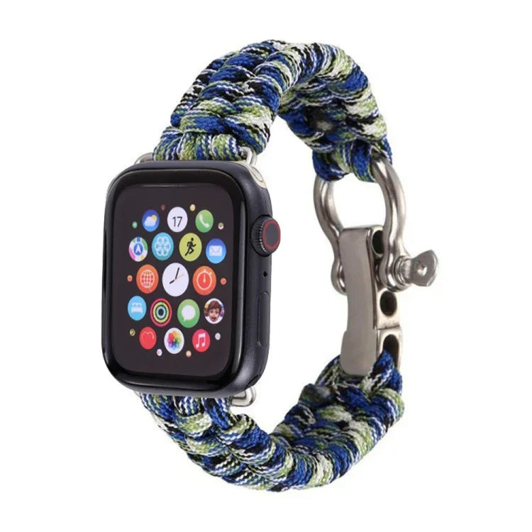 Für Apple Watch Series 5 &amp; 4 44 mm / 3 &amp; 2 &amp; 1 42 mm, Regenschirmkordel-Nylon-Geflechtarmband, 5 &amp; 4 44 mm / 3 &amp; 2 &amp; 1 42 mm