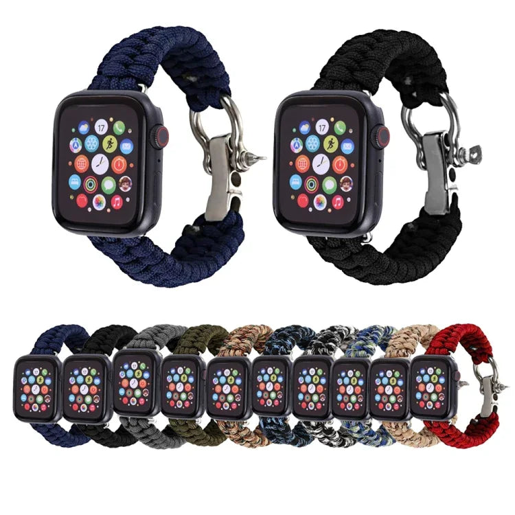 Für Apple Watch Series 5 &amp; 4 44 mm / 3 &amp; 2 &amp; 1 42 mm, Regenschirmkordel-Nylon-Geflechtarmband, 5 &amp; 4 44 mm / 3 &amp; 2 &amp; 1 42 mm