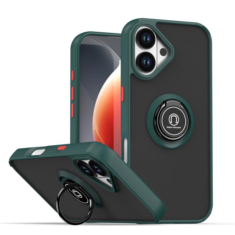 Q Shadow 1 Series TPU + PC Phone Case with Ring, For iPhone 17e / 16e, For iPhone 17 Pro Max, For iPhone 17 Pro, For iPhone 17, For iPhone Air, For iPhone 16 Pro Max