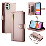 Handyhülle aus Leder mit Reißverschluss und neun Kartenfächern, für iPhone 11 Pro Max, für iPhone 11, für iPhone 11 Pro