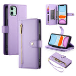 Handyhülle aus Leder mit Reißverschluss und neun Kartenfächern, für iPhone 11 Pro Max, für iPhone 11, für iPhone 11 Pro