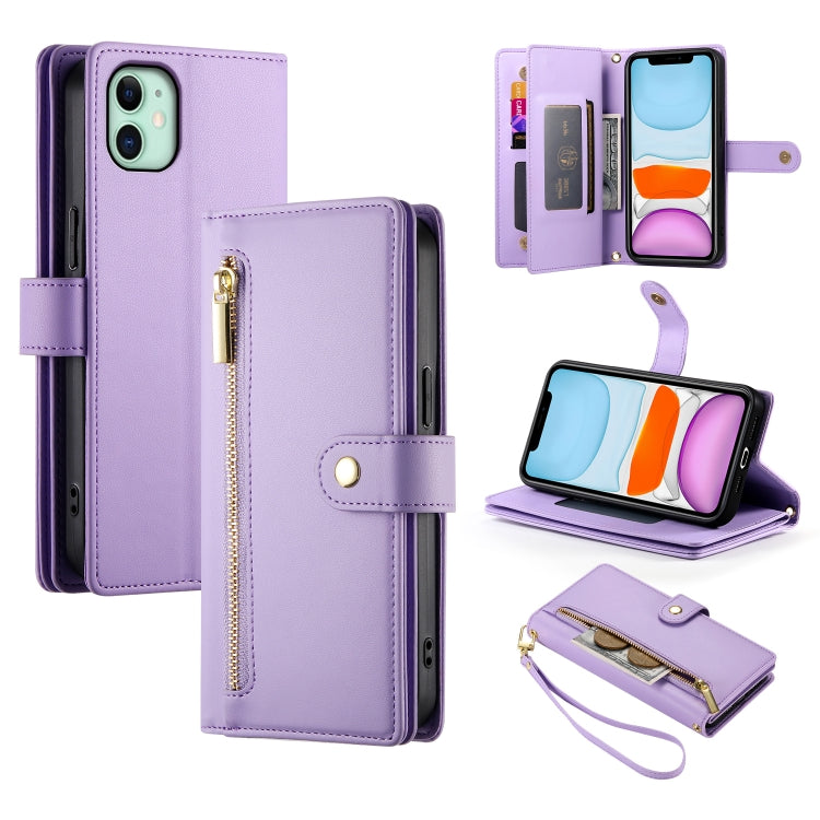 Handyhülle aus Leder mit Reißverschluss und neun Kartenfächern, für iPhone 11 Pro Max, für iPhone 11, für iPhone 11 Pro