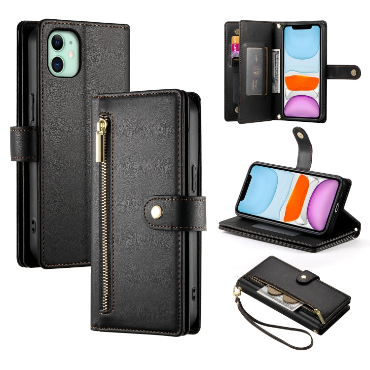 Handyhülle aus Leder mit Reißverschluss und neun Kartenfächern, für iPhone 11 Pro Max, für iPhone 11, für iPhone 11 Pro