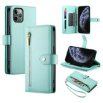 Handyhülle aus Leder mit Reißverschluss und neun Kartenfächern, für iPhone 11 Pro Max, für iPhone 11, für iPhone 11 Pro