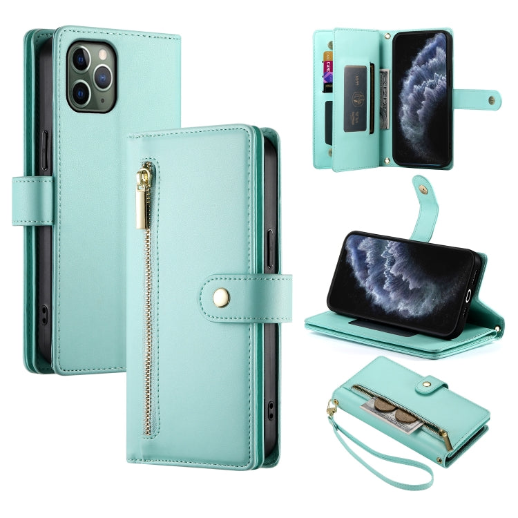 Handyhülle aus Leder mit Reißverschluss und neun Kartenfächern, für iPhone 11 Pro Max, für iPhone 11, für iPhone 11 Pro
